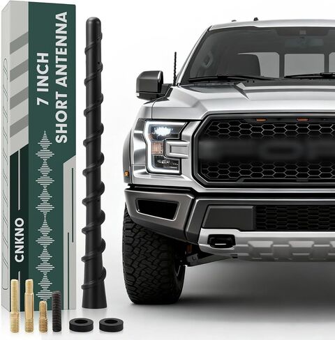هوائي قصير 7 بوصة متوافق مع Ford F150 2009-2025، استبدال هوائي مطاطي مرن، ملف نحاسي داخلي لتعزيز استقبال راديو السيارة AM/FM، ملحقات F150 in Saudi Arabia