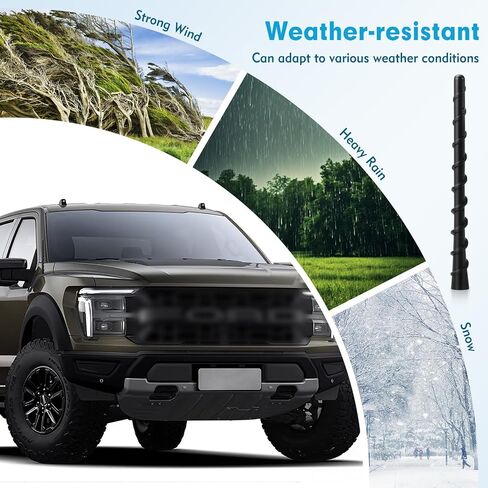 هوائي قصير 7 بوصة متوافق مع Ford F150 2009-2025، استبدال هوائي مطاطي مرن، ملف نحاسي داخلي لتعزيز استقبال راديو السيارة AM/FM، ملحقات F150 in Saudi Arabia
