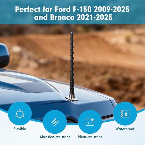 هوائي قصير 7 بوصة متوافق مع Ford F150 2009-2025، استبدال هوائي مطاطي مرن، ملف نحاسي داخلي لتعزيز استقبال راديو السيارة AM/FM، ملحقات F150 in Saudi Arabia