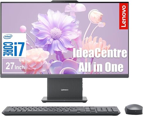 Lenovo IdeaCentre 27 Inch All-in-One Desktop, FHD Touchscreen Display (100Hz Refresh Rate), Intel 10-Core i7 13620H CPU, 64GB DDR5 RAM, 4TB PCIe SSD, WiFi 6, RJ45, Windows 11, Wireless KB & Mouse in Saudi Arabia