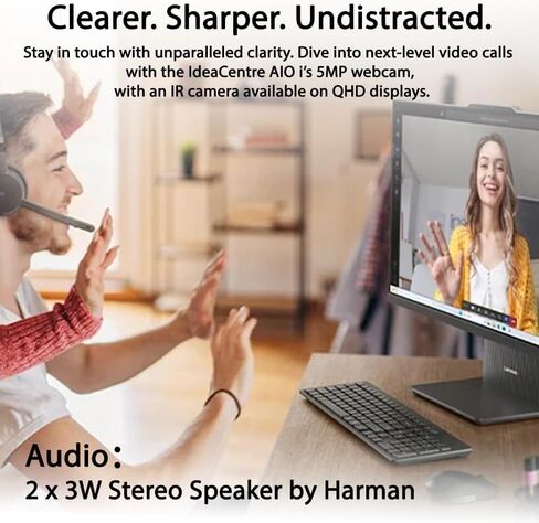 Lenovo IdeaCentre 27 Inch All-in-One Desktop, FHD Touchscreen Display (100Hz Refresh Rate), Intel 10-Core i7 13620H CPU, 64GB DDR5 RAM, 4TB PCIe SSD, WiFi 6, RJ45, Windows 11, Wireless KB & Mouse in Saudi Arabia