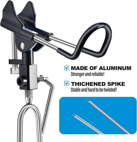 Fishing Rod Holder for Ground, Aluminum Bank Rod Holder, Bank Fishing Rod Rack Stand, Upgraded Fishing Gear, 360° Adjustable - 2 Pack in Saudi Arabia
