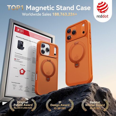 حافظة CASEKOO باللون الأزرق الرسمي لهاتف iPhone 17 Pro Max مع حامل مغناطيسي يدور 360 درجة [حماية الكاميرا] [حماية من الدرجة العسكرية بطول 18 قدمًا] [مناسبة لـ MagSafe] قبضة حلقة مقاومة للصدمات غير لامعة 6.9 بوصة in Kuwait