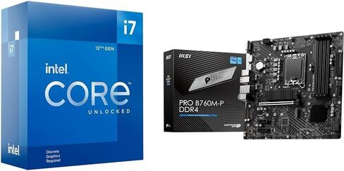 معالج سطح المكتب Intel Core i7-12700KF للألعاب + اللوحة الأم MSI PRO B760M-P DDR4 ProSeries in Saudi Arabia