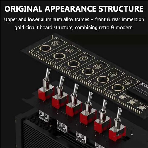 8 Port USB Docking Station, 8 Ports USB C Splitter, 8-Way Switch Total + Voice Control, 1.54-inch IPS Color Screen, 10 Levels Brightness Adjustment, for Phones, Tablets, Gadgets in Saudi Arabia