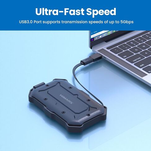 حاوية القرص الصلب الخارجي HIMARS USB 3.0، 2.5 بوصة، مقاومة للماء والصدمات، متوافقة مع النوع C [US-2566] in Saudi Arabia