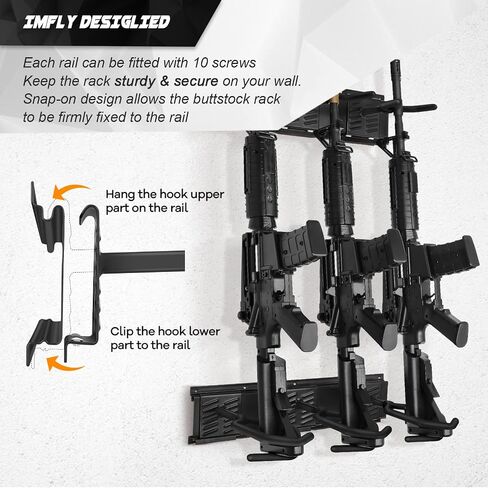 GOHIKING Metal Gun Rack Wall Mount Rifle Shotgun Hooks and Bow Mount Hangers with Soft Padding Heavy Duty Wall Gun Rack Display Stand in Saudi Arabia