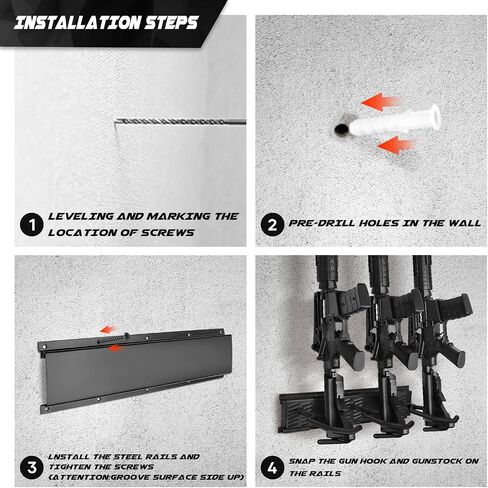 GOHIKING Metal Gun Rack Wall Mount Rifle Shotgun Hooks and Bow Mount Hangers with Soft Padding Heavy Duty Wall Gun Rack Display Stand in Saudi Arabia