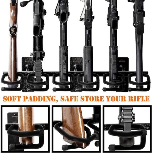 GOHIKING Metal Gun Rack Wall Mount Rifle Shotgun Hooks and Bow Mount Hangers with Soft Padding Heavy Duty Wall Gun Rack Display Stand in Saudi Arabia