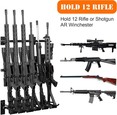 GOHIKING Metal Gun Rack Wall Mount Rifle Shotgun Hooks and Bow Mount Hangers with Soft Padding Heavy Duty Wall Gun Rack Display Stand in Saudi Arabia