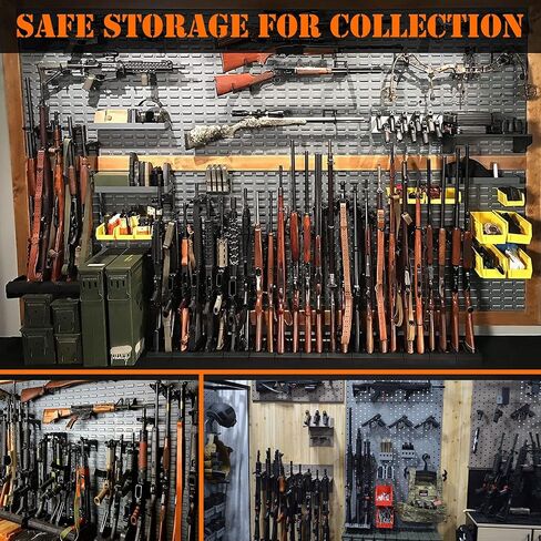 GOHIKING Metal Gun Rack Wall Mount Rifle Shotgun Hooks and Bow Mount Hangers with Soft Padding Heavy Duty Wall Gun Rack Display Stand in Kuwait
