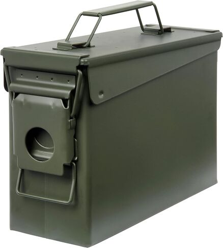 Allen Company Classic Steel Ammo Box, Lockable & Waterproof Lid, 2 Sizes: .30 / .50 Caliber, Army Green in Saudi Arabia