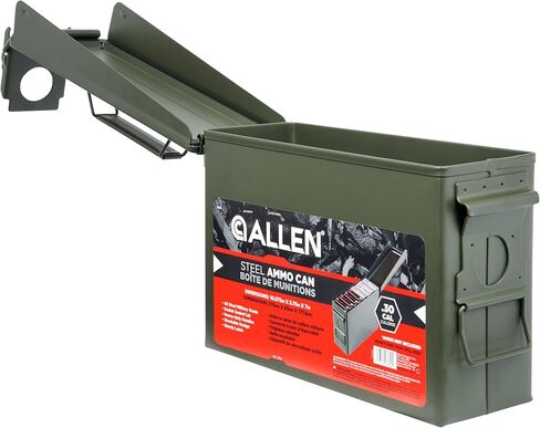 Allen Company Classic Steel Ammo Box, Lockable & Waterproof Lid, 2 Sizes: .30 / .50 Caliber, Army Green in Saudi Arabia