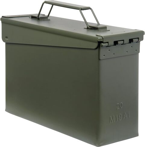Allen Company Classic Steel Ammo Box, Lockable & Waterproof Lid, 2 Sizes: .30 / .50 Caliber, Army Green in Saudi Arabia