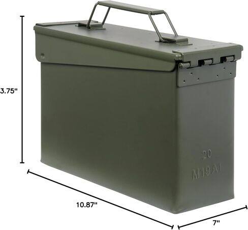Allen Company Classic Steel Ammo Box, Lockable & Waterproof Lid, 2 Sizes: .30 / .50 Caliber, Army Green in Saudi Arabia