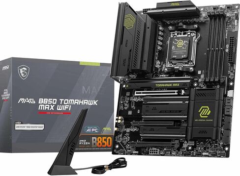 MSI MAG B850 Tomahawk MAX WiFi Motherboard, ATX - Supports AMD Ryzen 9000/8000 / 7000 Processors, AM5-80A SPS VRM, DDR5 Memory Boost 8400+ MT/s (OC), PCIe 5.0 x16, M.2 Gen5, Wi-Fi 7, 5G LAN (Renewed) in Saudi Arabia