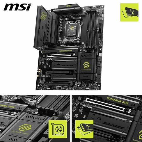 MSI MAG B850 Tomahawk MAX WiFi Motherboard, ATX - Supports AMD Ryzen 9000/8000 / 7000 Processors, AM5-80A SPS VRM, DDR5 Memory Boost 8400+ MT/s (OC), PCIe 5.0 x16, M.2 Gen5, Wi-Fi 7, 5G LAN (Renewed) in Saudi Arabia