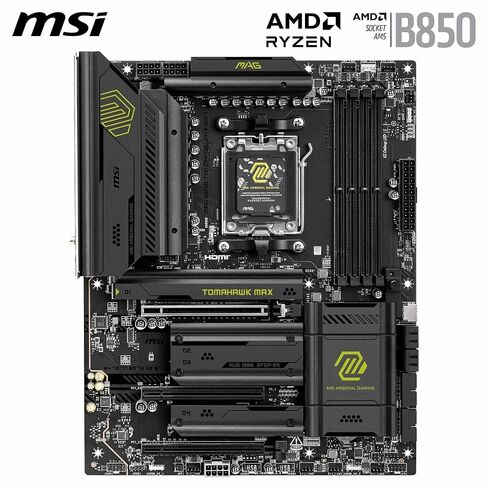 MSI MAG B850 Tomahawk MAX WiFi Motherboard, ATX - Supports AMD Ryzen 9000/8000 / 7000 Processors, AM5-80A SPS VRM, DDR5 Memory Boost 8400+ MT/s (OC), PCIe 5.0 x16, M.2 Gen5, Wi-Fi 7, 5G LAN (Renewed) in Saudi Arabia