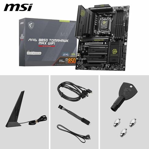 MSI MAG B850 Tomahawk MAX WiFi Motherboard, ATX - Supports AMD Ryzen 9000/8000 / 7000 Processors, AM5-80A SPS VRM, DDR5 Memory Boost 8400+ MT/s (OC), PCIe 5.0 x16, M.2 Gen5, Wi-Fi 7, 5G LAN (Renewed) in Saudi Arabia