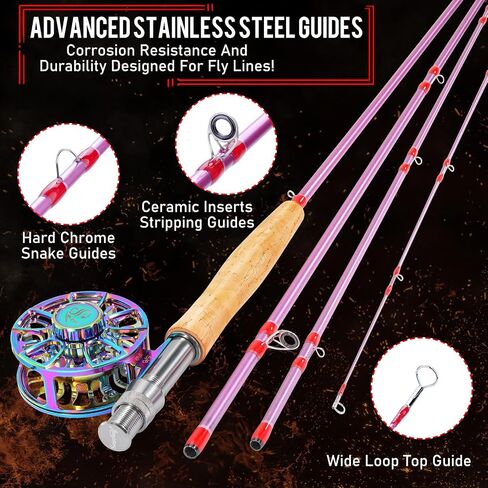 Sougayilang Fly Fishing Rod Reel Combo,Ultra Light Potable Fly Rod with Powerful Reel and Accessories Good Starter Kit in Saudi Arabia