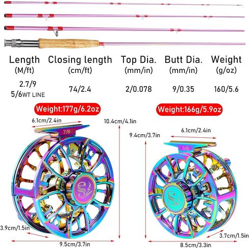 Sougayilang Fly Fishing Rod Reel Combo,Ultra Light Potable Fly Rod with Powerful Reel and Accessories Good Starter Kit in Saudi Arabia