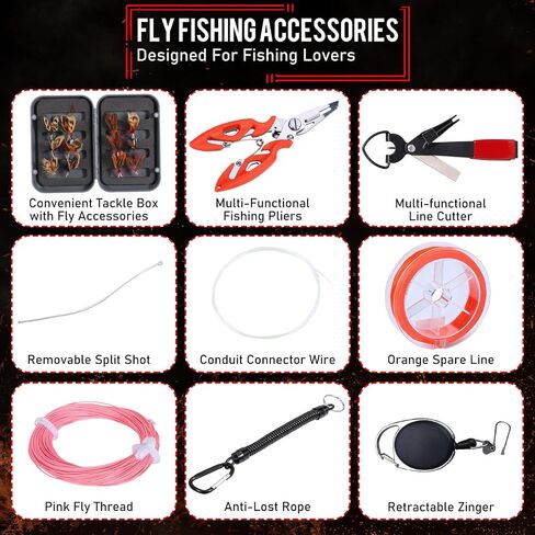 Sougayilang Fly Fishing Rod Reel Combo,Ultra Light Potable Fly Rod with Powerful Reel and Accessories Good Starter Kit in Saudi Arabia