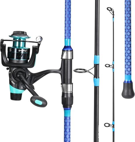 Sougayilang 3 Piece Baitfeeder Combo Surf Fishing Rod Combo Medium/Heavy Travel Spinning Rod with 4000 Size Reel (9'/10'/11'/12') in Saudi Arabia
