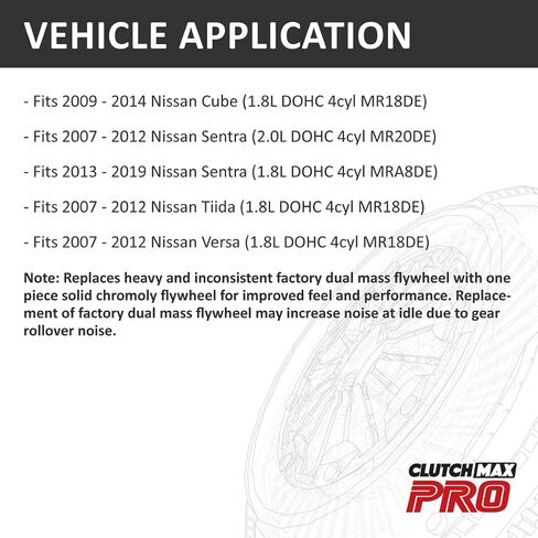 Clutchmaxpro Hight Duty OEM Clutch Kit & Chromoly Flywheel متوافقة مع 2007-2019 Cube Sentra Versa MR18DE MR20DE MRA8DE 1.8L 2.0L (CP06055HDLSF-CK) in Saudi Arabia