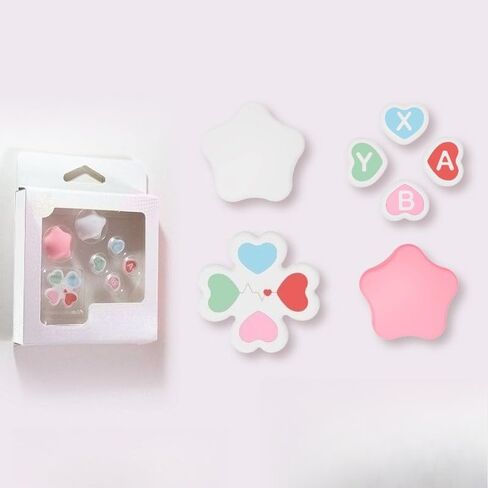 WINDALY Silicone Thumb Grips Caps for Nintendo Switch 2 – Star Thumb Caps & Heart D-Pad Protectors – Eco-Friendly Fit for Joy-Con (Multicolor) in Saudi Arabia