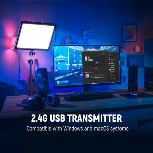 NEEWER GL1 PRO 15.5" Key Light Streaming Light, Video Light with 2.4G PC, Mac Control & iOS Android APP, 2800 Lumens LED Panel Light with Desk Clamp Compatible with Elgato Stream Deck for Gaming Zoom in Saudi Arabia