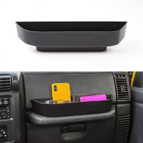 JeCar TJ GrabTray Passenger Storage Tray Organizer Grab Handle Accessory Box for 1997-2006 Jeep Wrangler TJ 2-door/4-door, Interior Accessories, Black