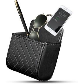Yosoo Car Auto Seat Back Interior Air Vent Cell Phone Holder Pouch Bag Box Tidy Storage Bag Case Organizer with Hook (Black)