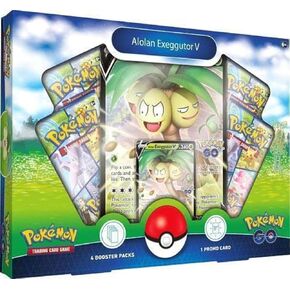 Pokemon GO TCG Trading Card Game: Alolan Exeggutor V Box - 4 Booster Packs + promos!