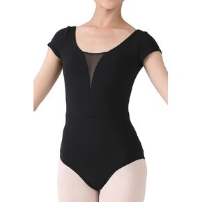 Dance Elite - Seraphina - Cap Sleeve Dance Leotard with Mesh Deep V For Women in Kuwait