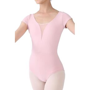 Dance Elite - Seraphina - Cap Sleeve Dance Leotard with Mesh Deep V For Women