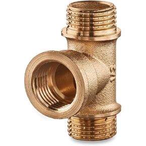 أنبوب نحاسي على شكل تي شيرت 1/2 بوصة ذكر × 1/2 بوصة أنثى × 1/2 ذكر لتوصيلات السباكة، وصلة أنابيب الحديقة in Kuwait