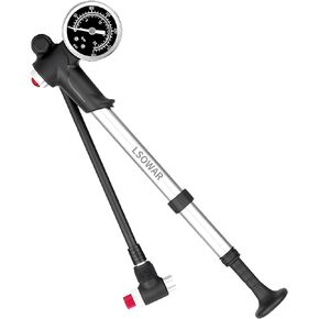 High Pressure Shock Pump - (300 PSI Max) MTB Bike Shock Pump for Fork & Rear Suspension with No-Loss Schrader Valve American Style