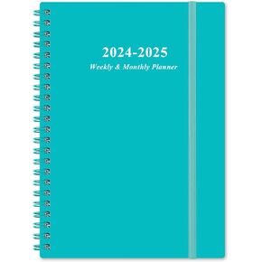 2025 Planner - A4 Weekly & Monthly Planner to Achieve Goals & Increase Productivity, January 2025 - December 2025, 8.5" x 11", Rose Leaf