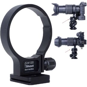 iShoot Lens Collar Tripod Mount Ring Compatible with Nikon Nikkor Z 24-120mm f/4 S Lens, Lens Support Holder Bracket Bottom is Arca-Swiss Fit Quick Release Plate Dovetail Groove