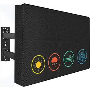 Waterproof Outdoor TV Covers for 55 to 58 inches Outside TV, 600D Thick Fabric TV Screen Protector Cover with Remote Control Pocket - Size 55''W x 35''H x 5.5''D