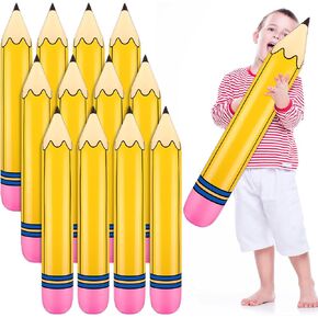 12 Pcs Giant Large Inflatable Balloon Birthday Party Favor Blow up Balloon Hanging Decoration Graduation Decor for Room Photo Prop Prize(Pencil,27 Inch)