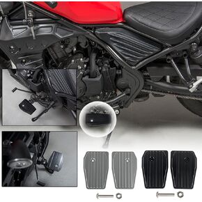 Motorcycle Wide Fat Foot Pegs Pedals Pad Rest Footpegs Aluminum Footrests Foot Step Board Extension for H-onda REBEL CMX500 CMX300 CMX 500 300 2017-2024 2018 2019 2020 2021 2022 2023(Black)