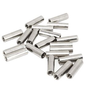 Pack of 20 M5 x 0.8-Pitch 25mm Length Round Coupling Nut 304 Stainless Steel Female Fully Threaded