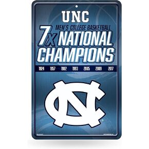 Rico Industries NCAA North Carolina Tar Heels Champ Large Metal Sign 11" x 17" Large Metal Home Décor Sign