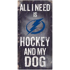Fan Creations NHL Tampa Bay Lightning Unisex Tampa Bay Lightning Hockey and My Dog Sign, Team Color, 6 x 12