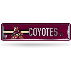 Rico Industries NHL Hockey Arizona Coyotes Metal Street Sign 4" x 15" Home Décor - Bedroom - Office - Man Cave