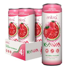MITRA-9 Botanical Beverages - Strawberry Watermelon Sparkling Kava Drink With Kava Root Extract - Mood Enhancer - Plant Based - Promotes Natural Calm & Clarity (12 Fl. Oz) (4)