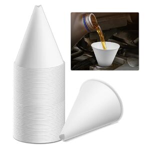 DECOHS 60 Pcs Disposable Engine Oil Funnels- Paper Funnels for Motor Oil- Automotive Car Fuel Funnels Dispenser for Water, Engine Oil, Gas, Coolant
