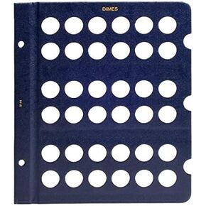 Whitman US/Canadian Dime Album Page with Blank Ports