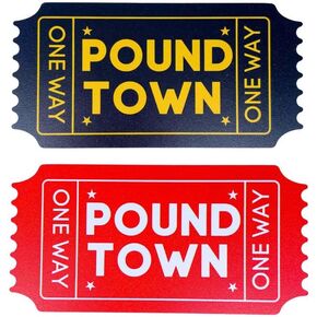 2PC Pound Town Ticket Poundtown Raffle Tickets Roll Sign Romantic Relationship Wedding Anniversary Dates Valentine’s Day Funny Gifts for Him Her Men Boyfriend Girlfriend Husband Wife Fiance Partner